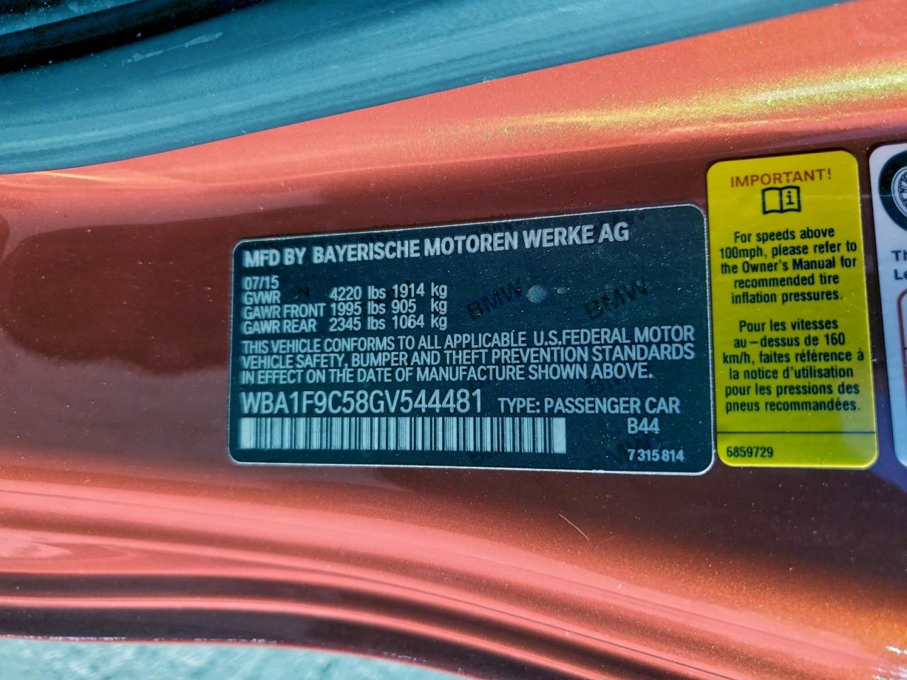 2016 BMW 228 I Sulev VIN: WBA1F9C58GV544481 Lot: 94755715