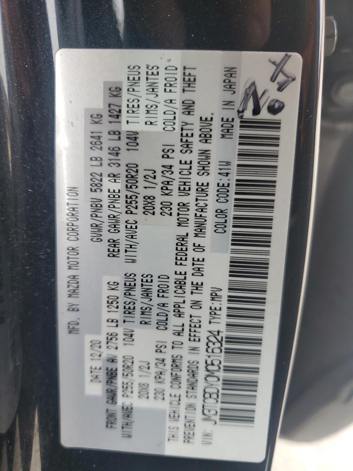 2021 Mazda Cx-9 Grand Touring VIN: JM3TCBDY0M0516324 Lot: 93088085