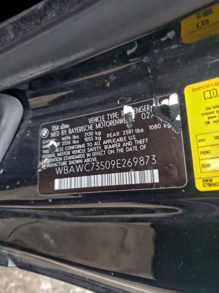 2009 BMW 335 Xi VIN: WBAWC73509E269873 Lot: 94426795