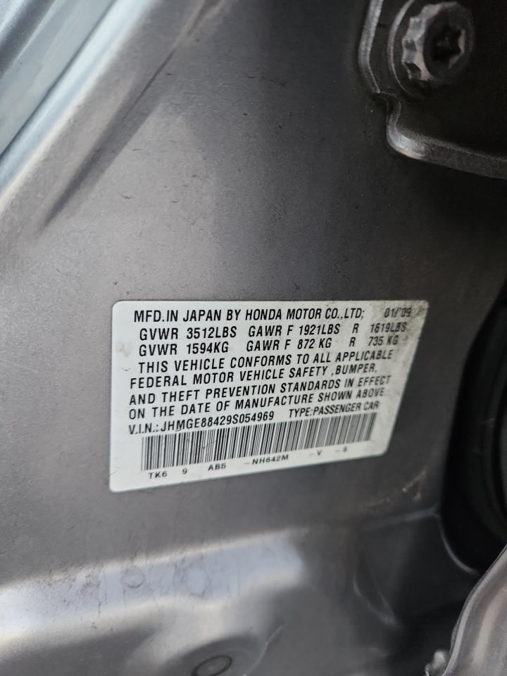 2009 Honda Fit Sport VIN: JHMGE88429S054969 Lot: 93667705