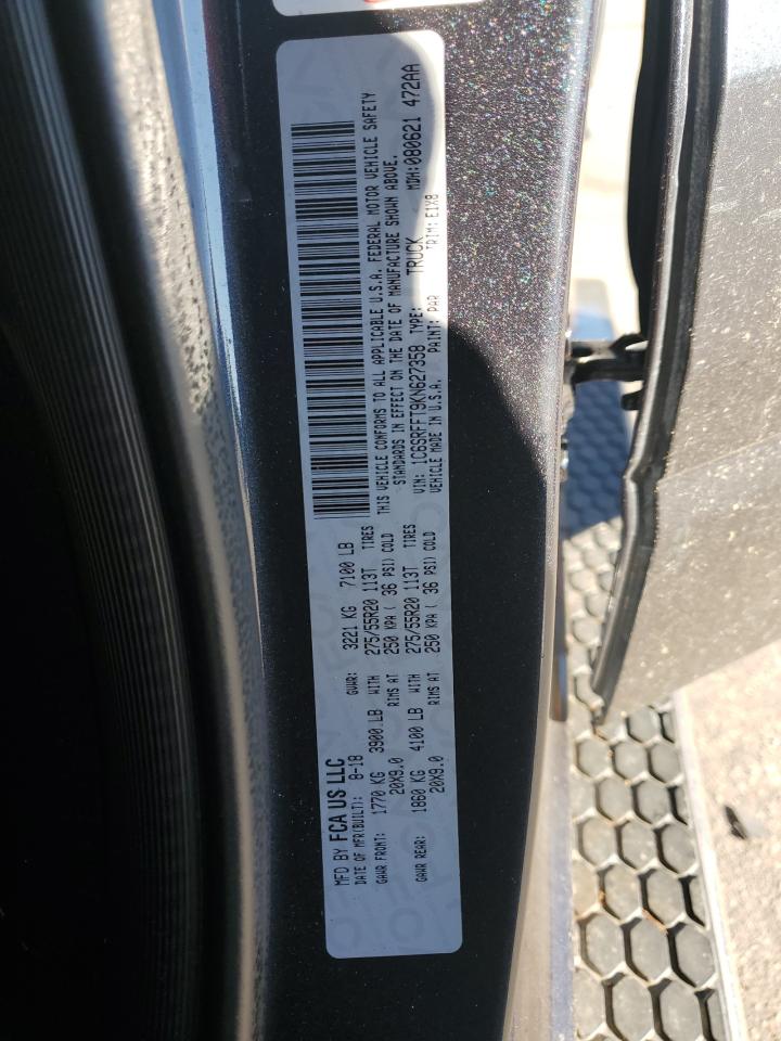 2019 Ram 1500 Big Horn/Lone Star VIN: 1C6SRFFT9KN627358 Lot: 91902495