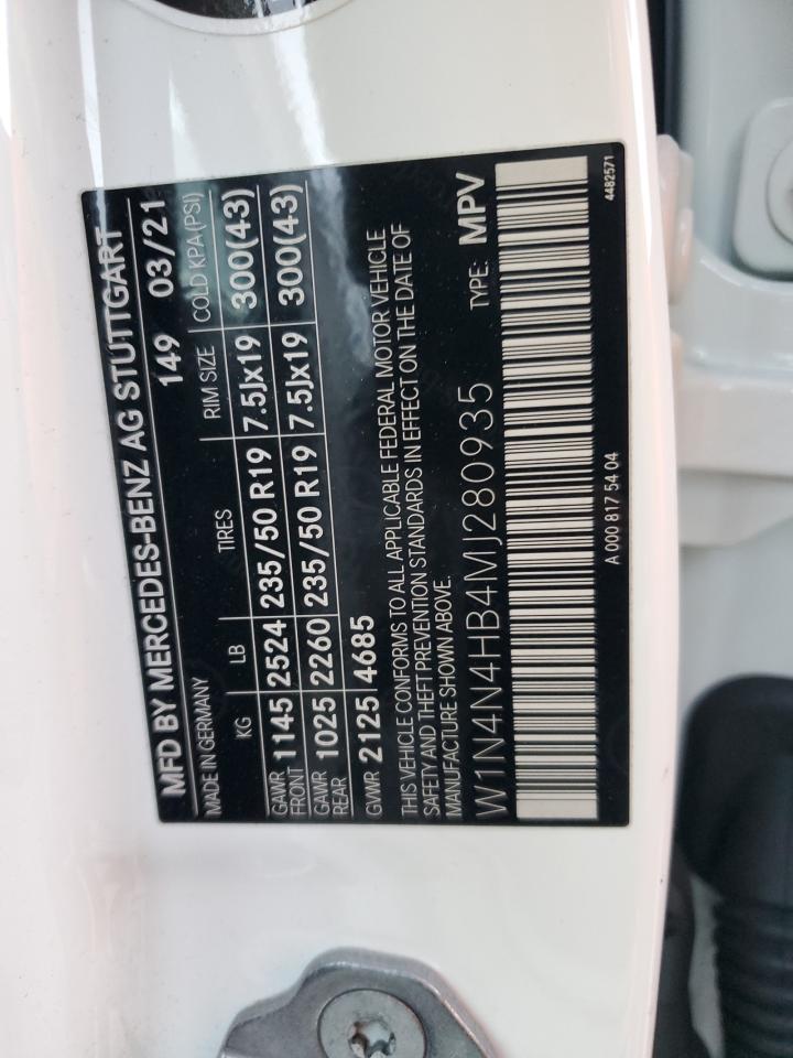 2021 Mercedes-Benz Gla 250 4Matic VIN: W1N4N4HB4MJ280935 Lot: 91281085