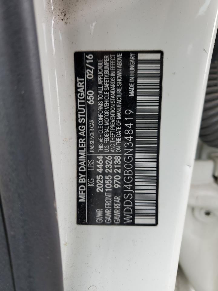 2016 Mercedes-Benz Cla 250 4Matic VIN: WDDSJ4GB0GN348419 Lot: 90886455