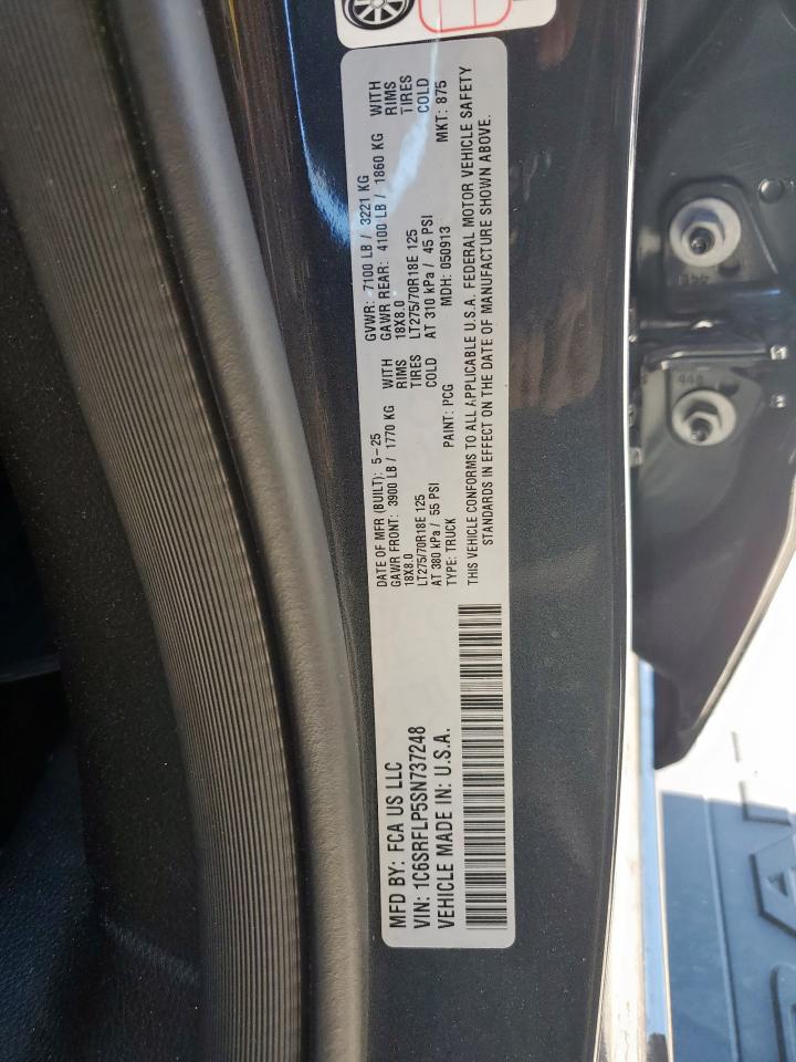 2025 Ram 1500 Rebel VIN: 1C6SRFLP5SN737248 Lot: 90835345