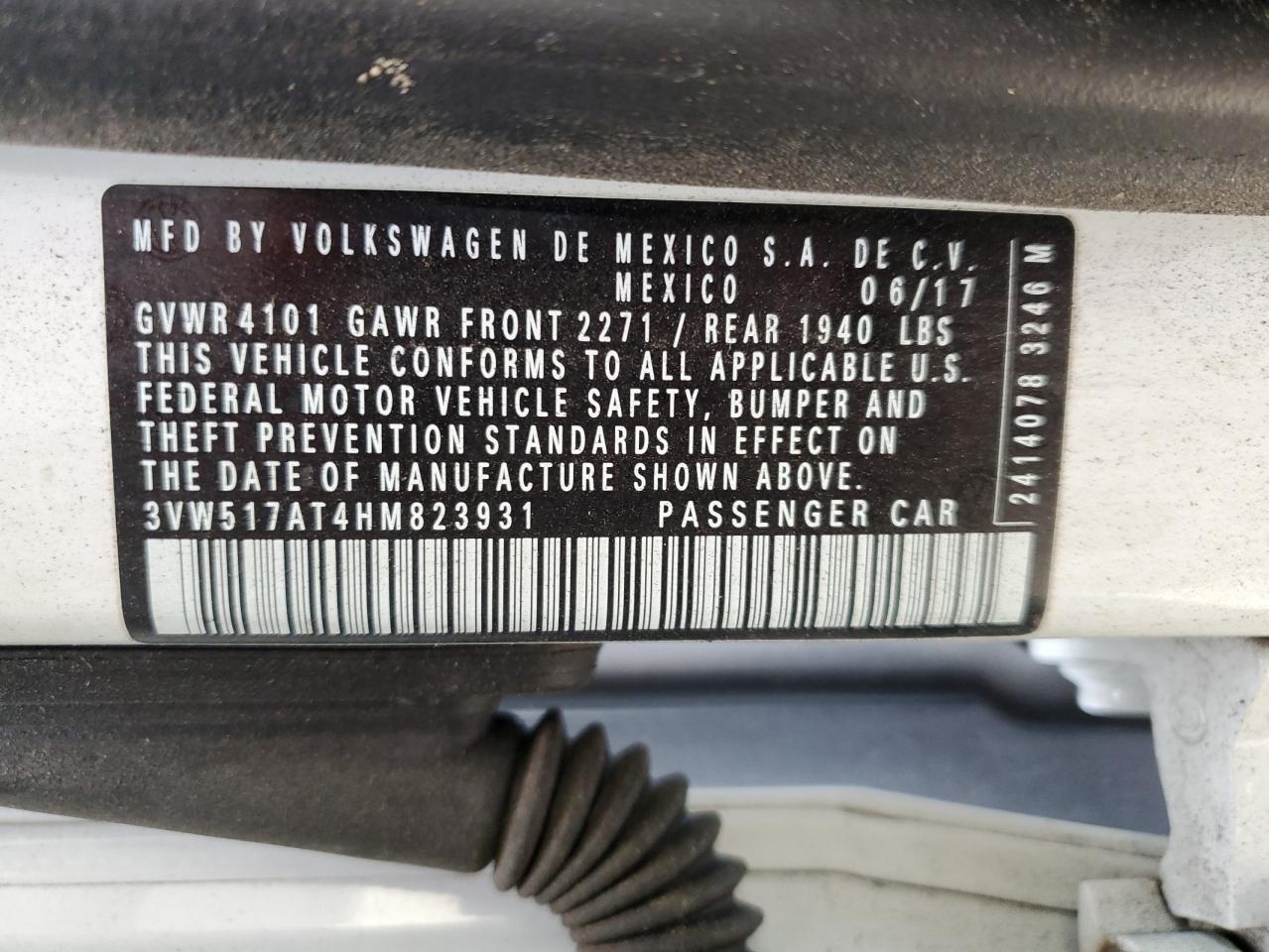 2017 Volkswagen Beetle S/Se VIN: 3VW517AT4HM823931 Lot: 91916995