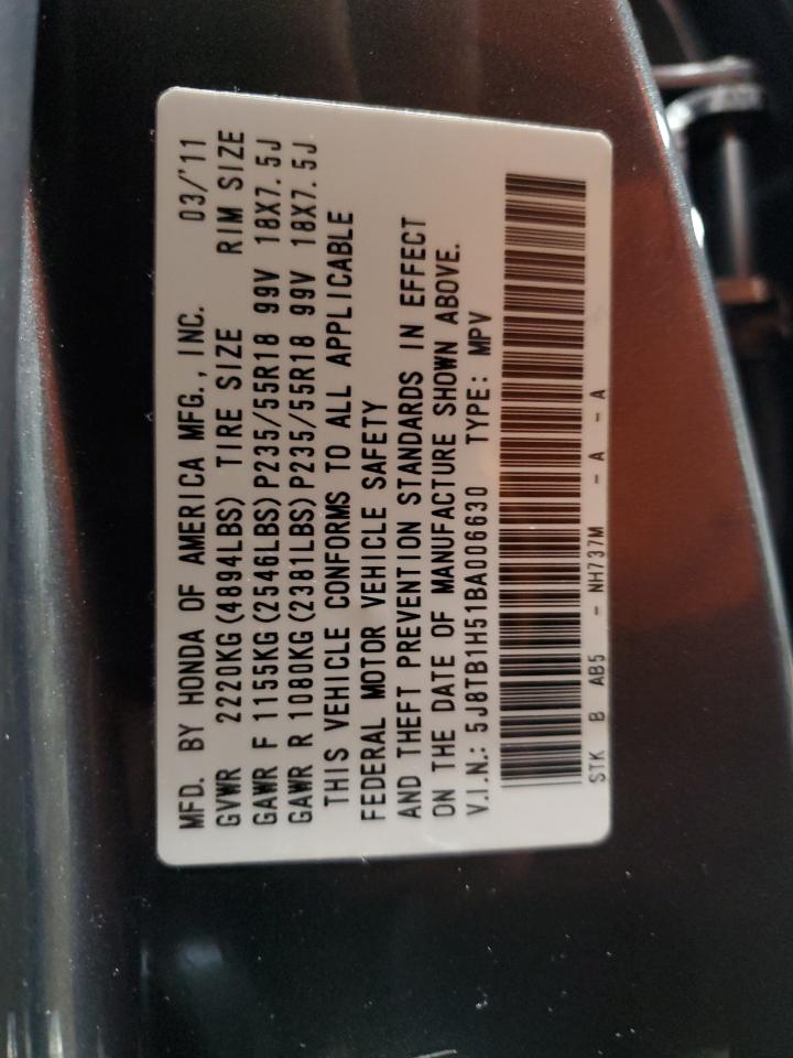 2011 Acura Rdx Technology VIN: 5J8TB1H51BA006630 Lot: 92068745