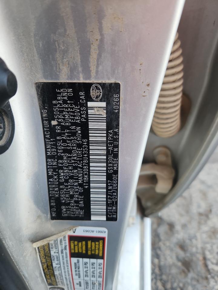 2011 Toyota Avalon Base VIN: 4T1BK3DB7BU435346 Lot: 93224415