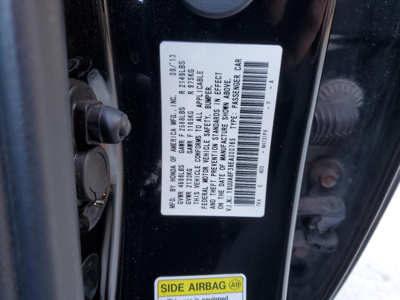 2014 Acura Tl Se VIN: 19UUA8F38EA000765 Lot: 91491475