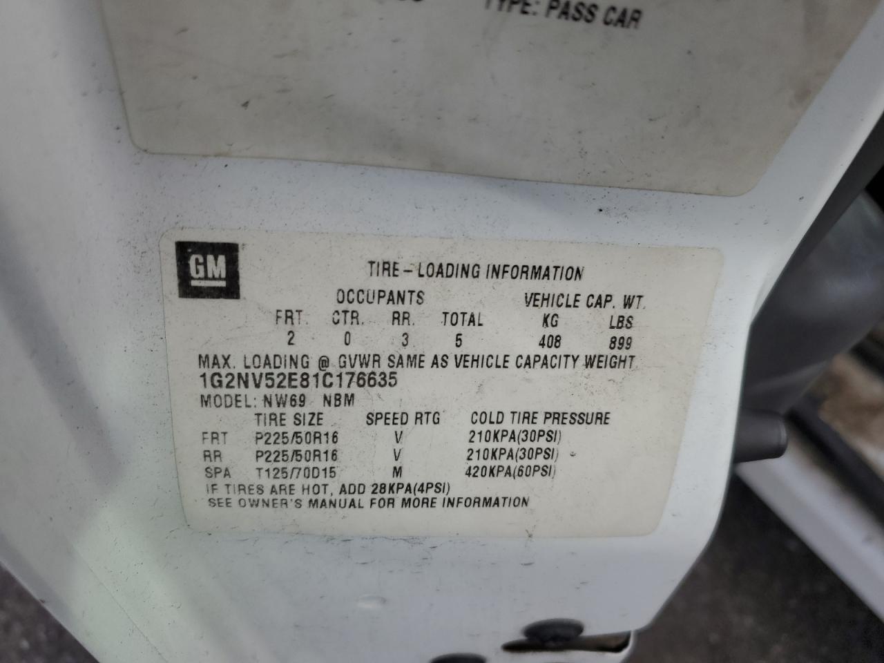 2001 Pontiac Grand Am Gt1 VIN: 1G2NV52E81C176635 Lot: 92009025