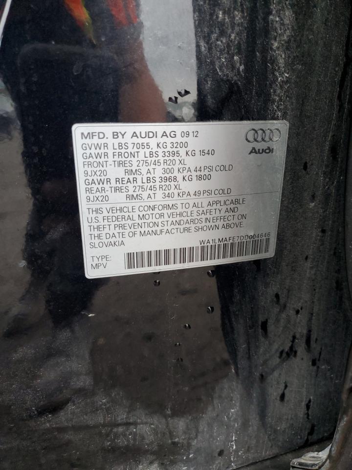 2013 Audi Q7 Premium Plus VIN: WA1LMAFE7DD004646 Lot: 93624215