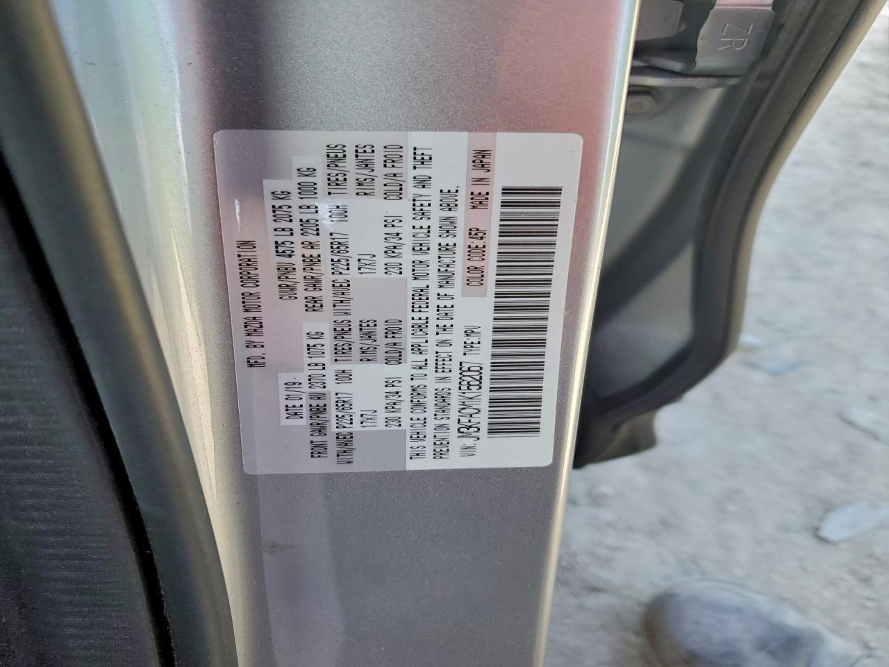 2019 Mazda Cx-5 Touring VIN: JM3KFACM1K1562067 Lot: 93667335