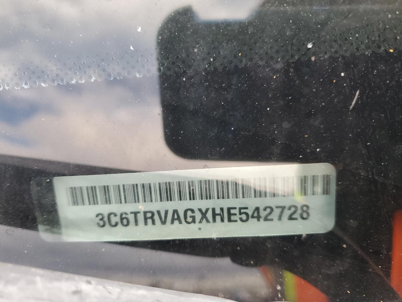 2017 Ram Promaster 1500 Delivery Van VIN: 3C6TRVAGXHE542728 Lot: 93228815