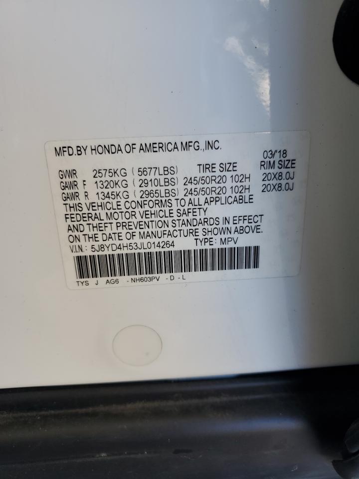 2018 Acura Mdx Technology VIN: 5J8YD4H53JL014264 Lot: 91024875