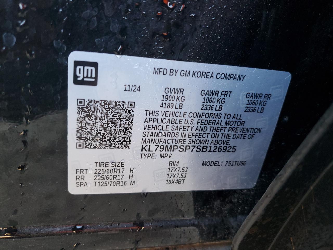 2025 Chevrolet Trailblazer Lt VIN: KL79MPSP7SB126925 Lot: 92577295