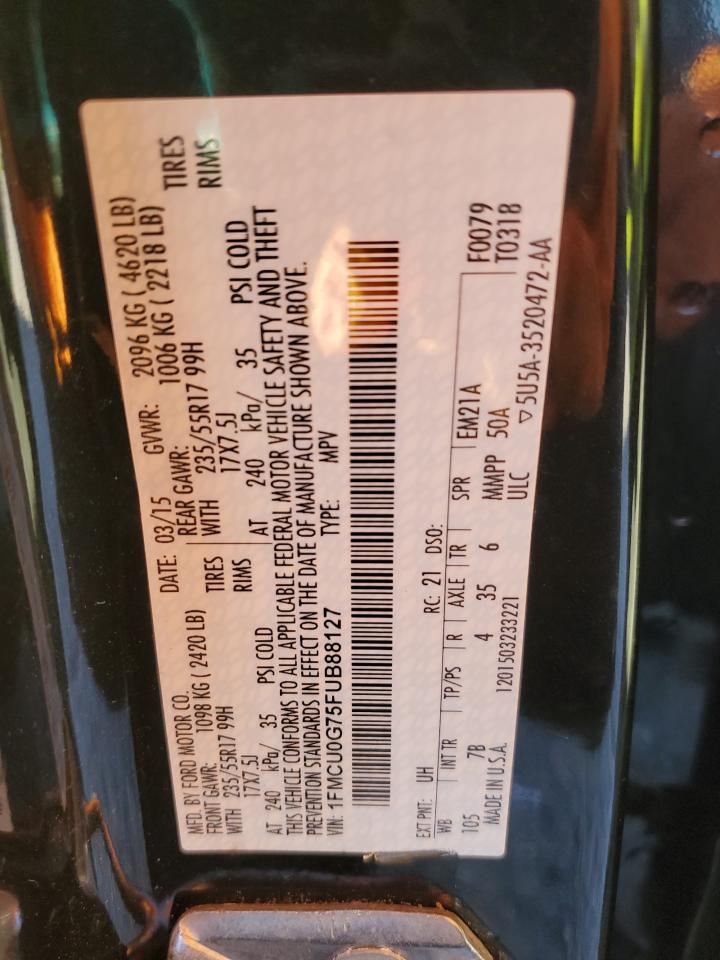 2015 Ford Escape Se VIN: 1FMCU0G75FUB88127 Lot: 92385785