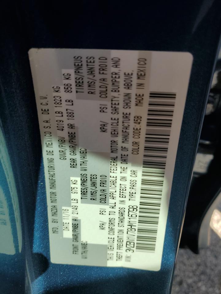 2017 Mazda 3 Touring VIN: 3MZBN1V78HM116798 Lot: 90792445