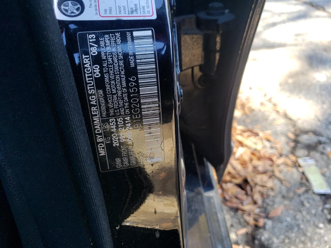 2014 Mercedes-Benz C 250 VIN: WDDGF4HB1EG201596 Lot: 91258725