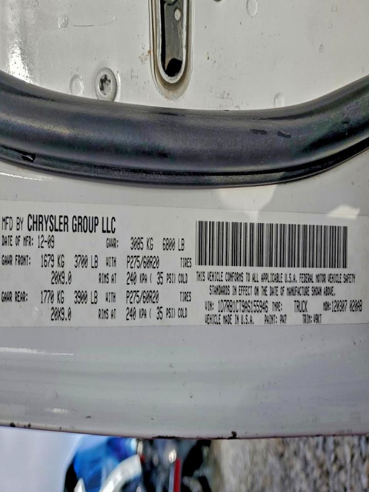 2010 Dodge Ram 1500 VIN: 1D7RB1CT9AS155946 Lot: 93967965