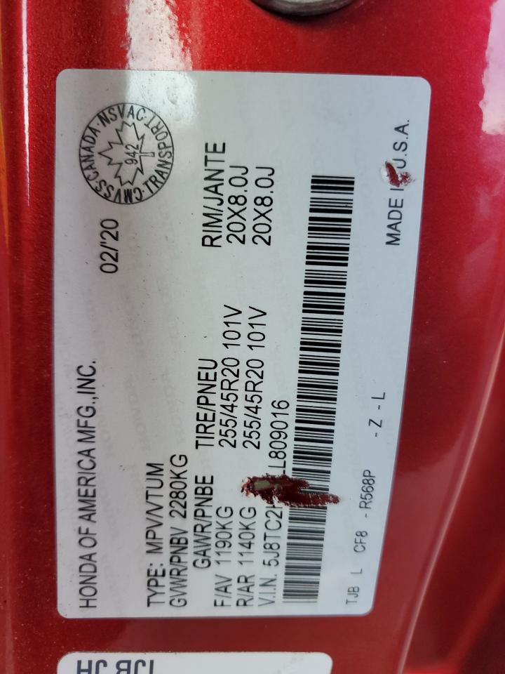 2020 Acura Rdx A-Spec VIN: 5J8TC2H68LL809016 Lot: 86240495