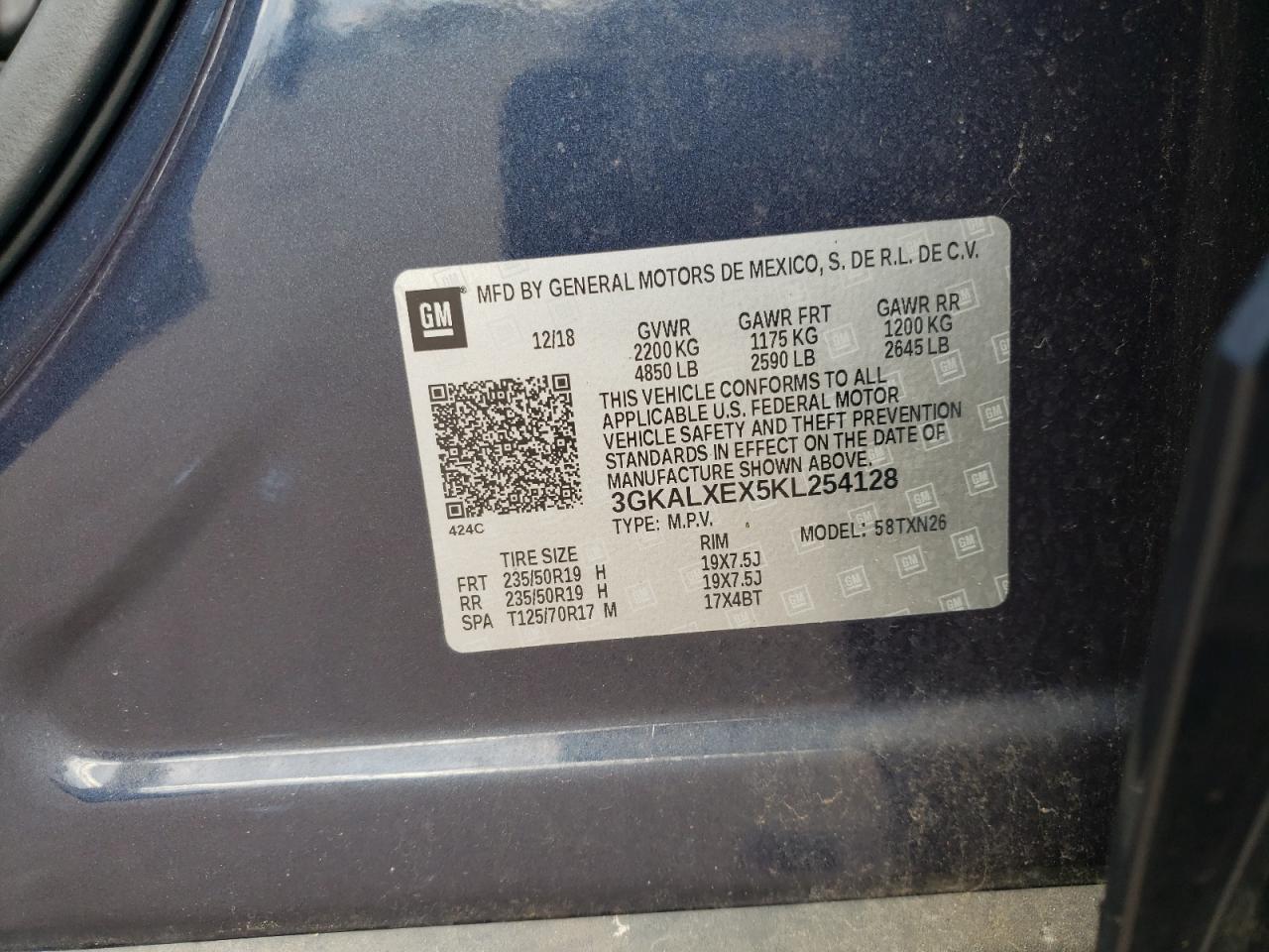 2019 GMC Terrain Denali VIN: 3GKALXEX5KL254128 Lot: 92914075