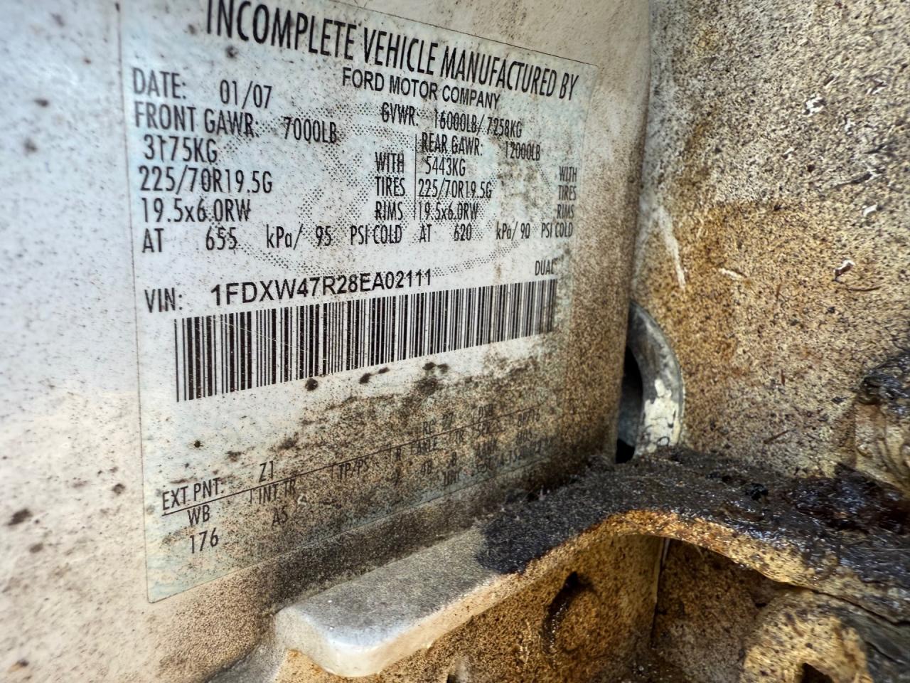 2008 Ford F450 Super Duty VIN: 1FDXW47R28EA02111 Lot: 91736705