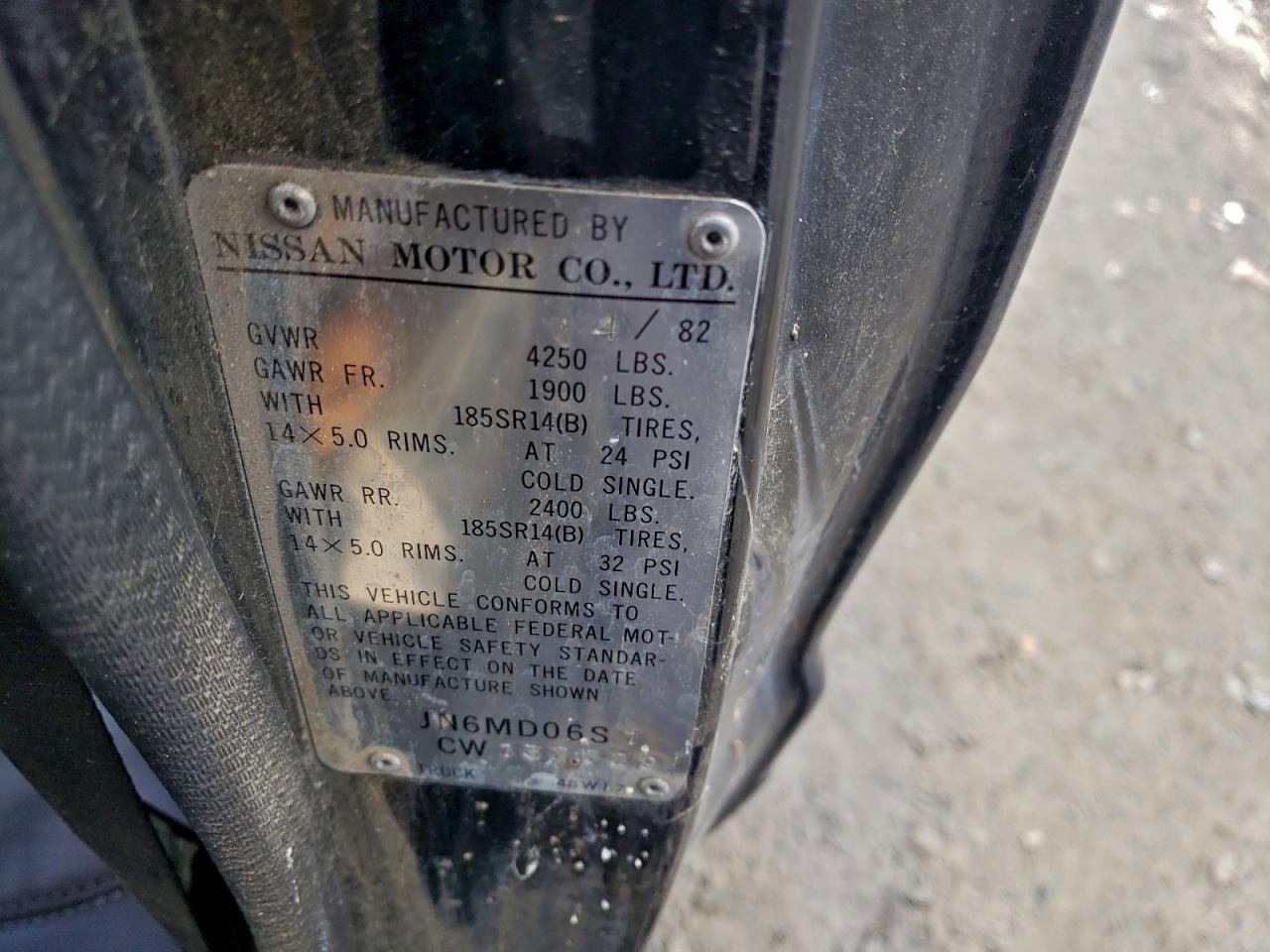 1986 Datsun 720 King Cab VIN: JN6MD06S1CW132729 Lot: 94413055