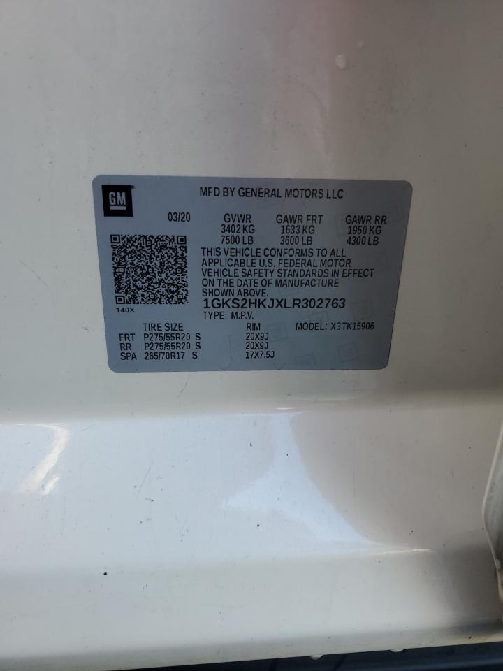 2020 GMC Yukon Xl Denali VIN: 1GKS2HKJXLR302763 Lot: 91445385