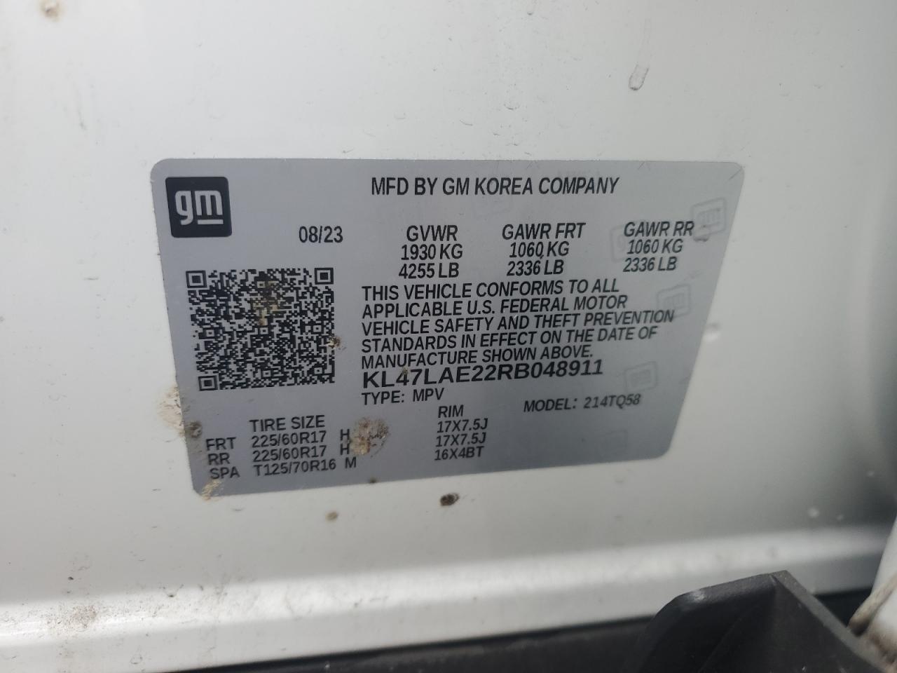 2024 Buick Envista Preferred VIN: KL47LAE22RB048911 Lot: 92252195