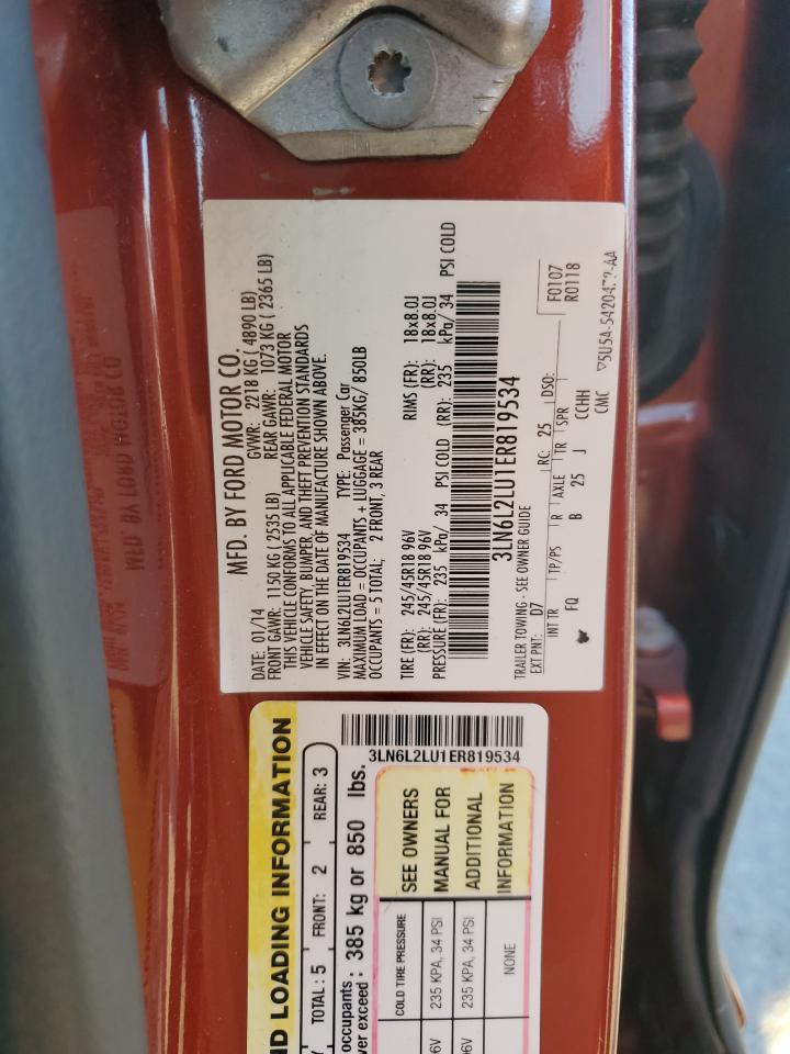 2014 Lincoln Mkz Hybrid VIN: 3LN6L2LU1ER819534 Lot: 91061845