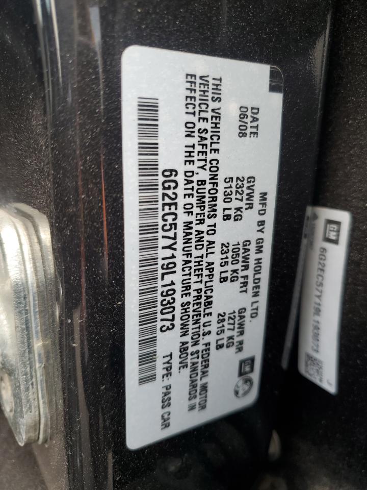 2009 Pontiac G8 Gt VIN: 6G2EC57Y19L193073 Lot: 92649115