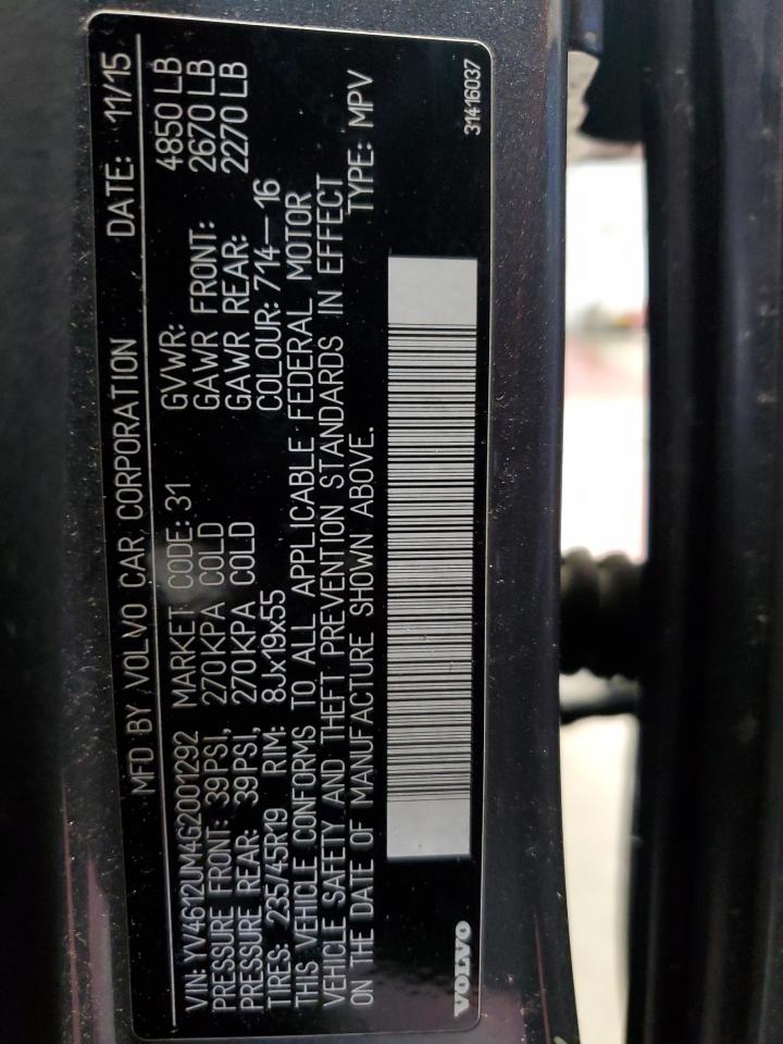 2016 Volvo S60 Cross Country T5 VIN: YV4612UM4G2001292 Lot: 92081365