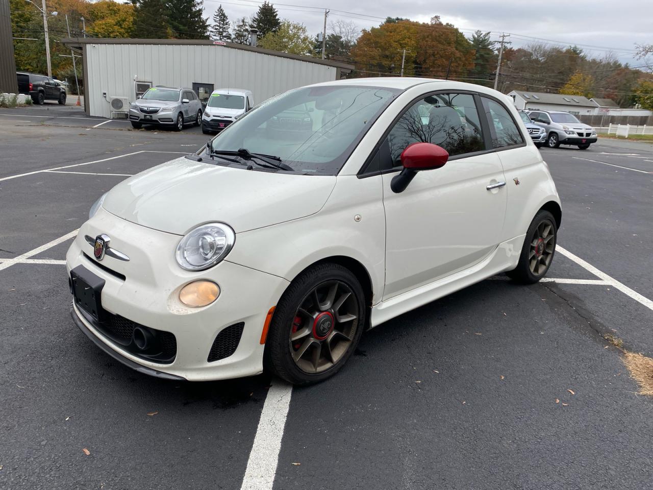 2013 Fiat 500 Abarth white hatchbac gas 3C3CFFFH1DT573319 photo #3