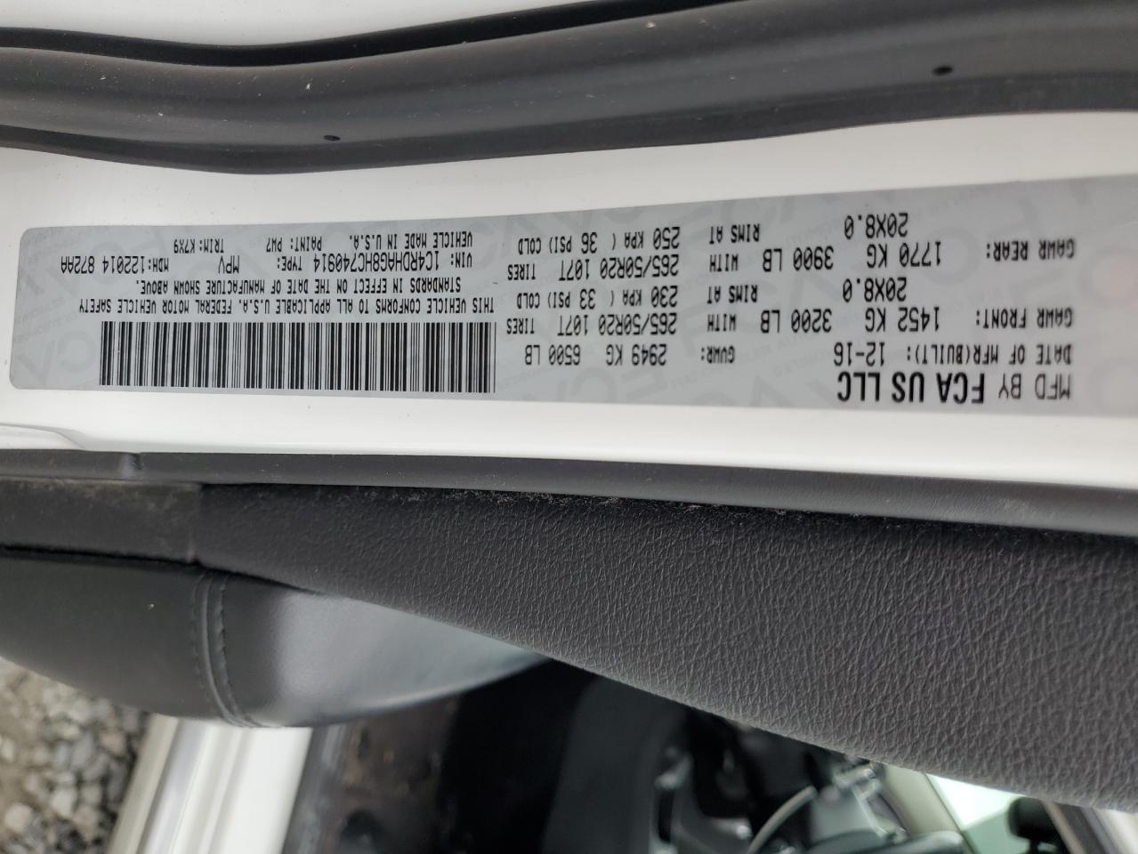 2017 Dodge Durango Sxt VIN: 1C4RDHAG8HC740914 Lot: 93255035