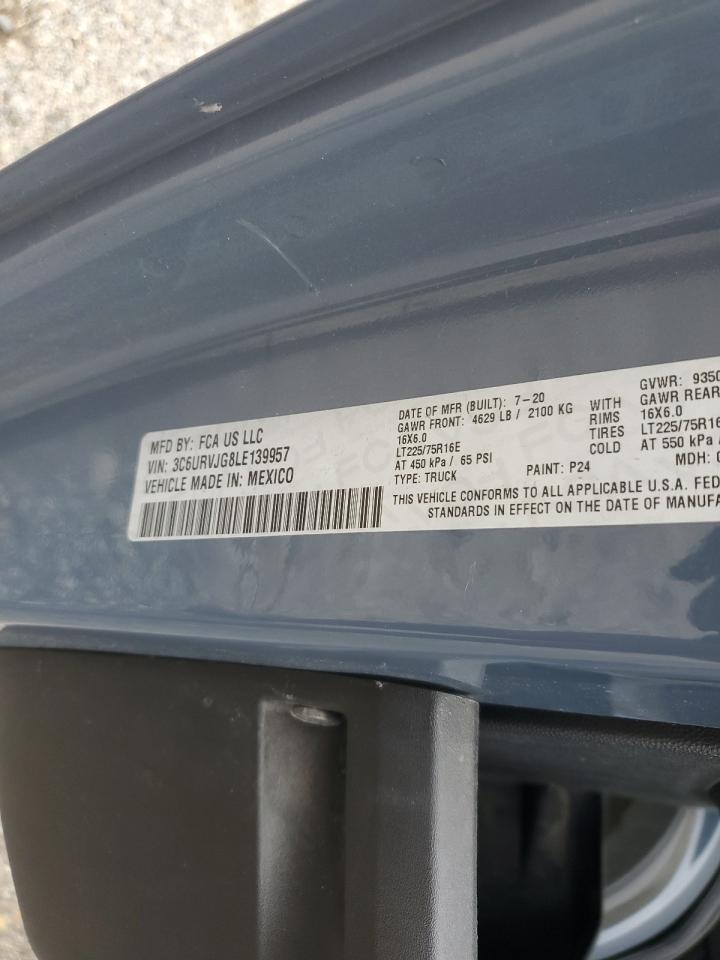 2020 Ram Promaster 3500 Delivery Van VIN: 3C6URVJG8LE139957 Lot: 90795325