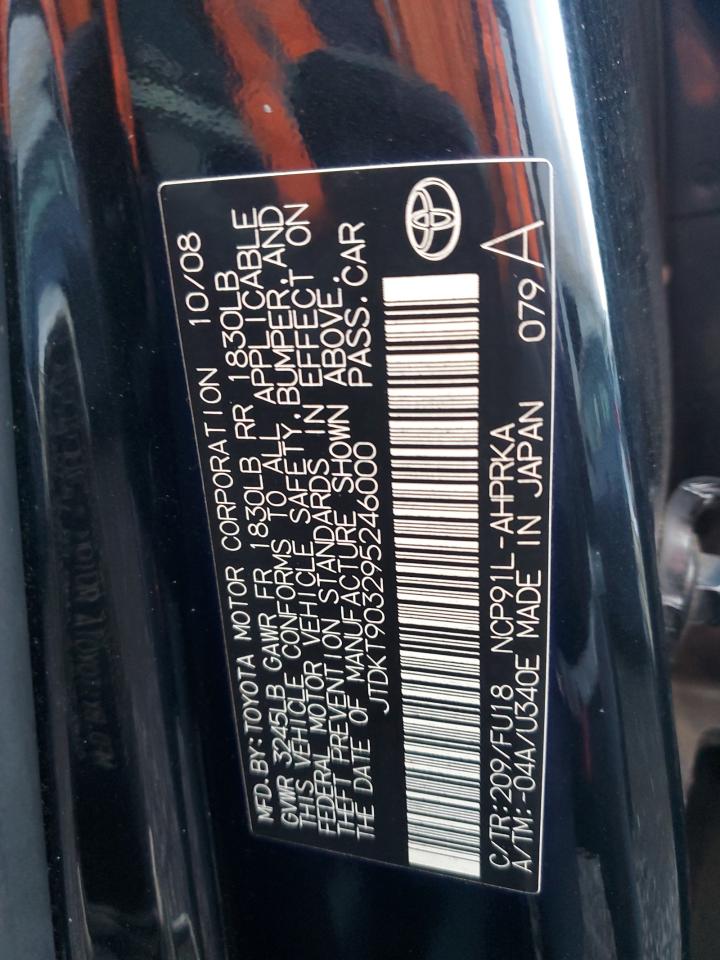 2009 Toyota Yaris VIN: JTDKT903295246000 Lot: 91837905