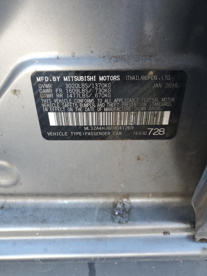 2015 Mitsubishi Mirage Es VIN: ML32A4HJ6FH041269 Lot: 91016295