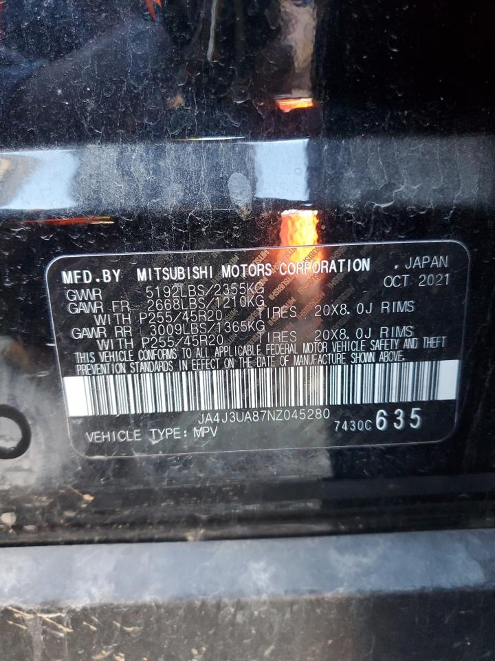 2022 Mitsubishi Outlander Se VIN: JA4J3UA87NZ045280 Lot: 91572625