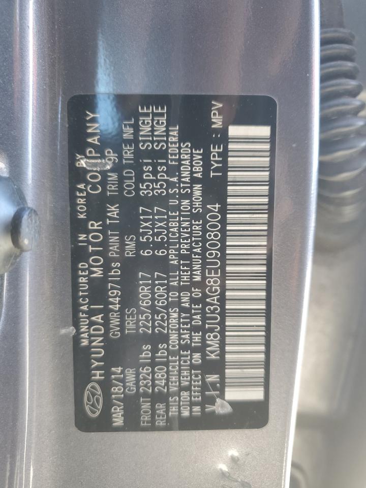 2014 Hyundai Tucson Gls VIN: KM8JU3AG8EU908004 Lot: 91767035