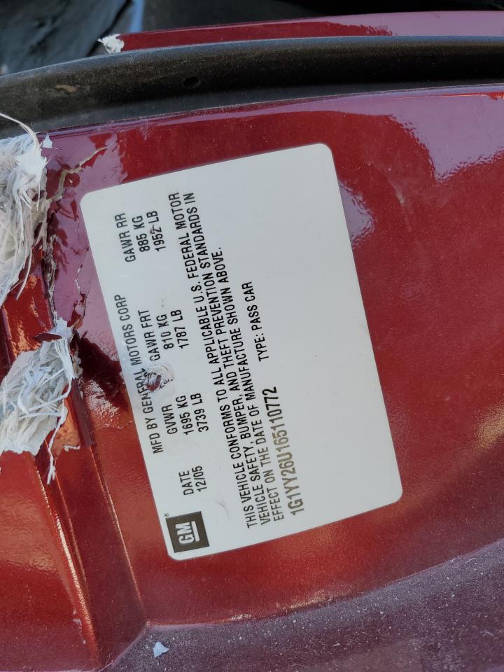 2006 Chevrolet Corvette VIN: 1G1YY26U165110772 Lot: 91451755