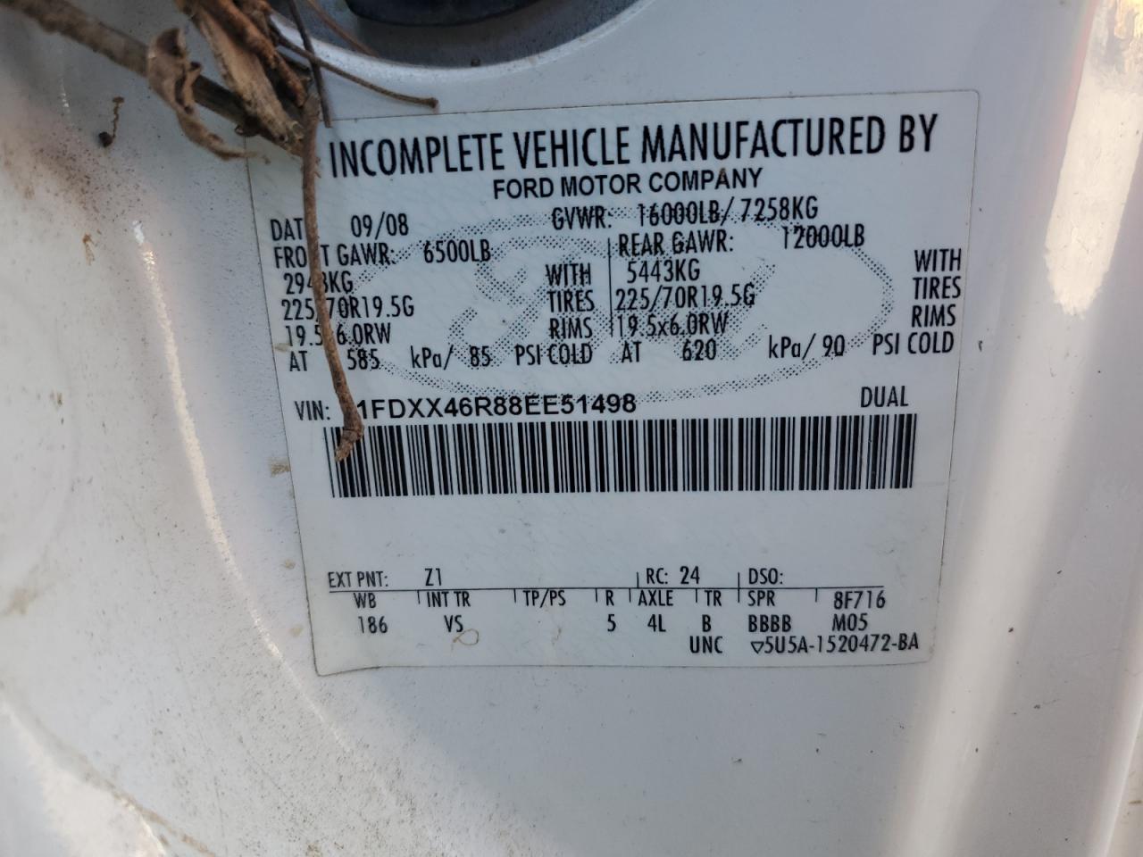 2008 Ford F450 Super Duty VIN: 1FDXX46R88EE51498 Lot: 92640825