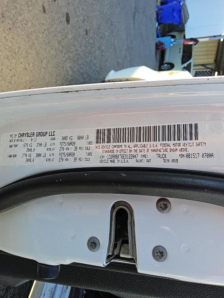 2014 Ram 1500 St VIN: 1C6RR6KT6ES122047 Lot: 91411815