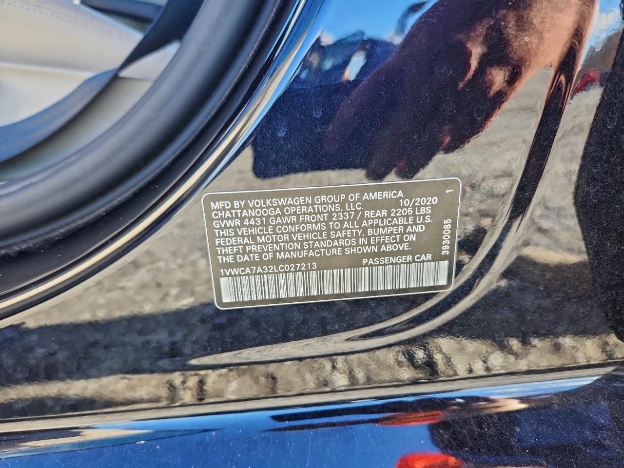 2020 Volkswagen Passat Sel VIN: 1VWCA7A32LC027213 Lot: 94458855