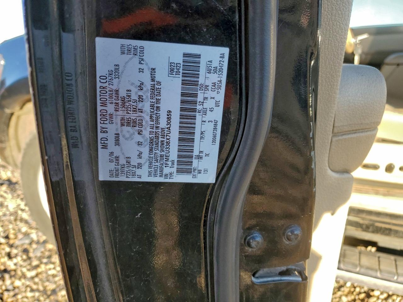 2007 Ford Explorer Sport Trac Limited VIN: 1FMEU338X7UA30859 Lot: 94117135