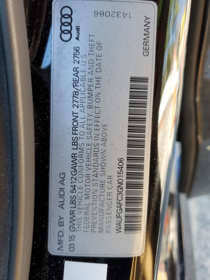 2016 Audi A6 Premium Plus VIN: WAUFGAFC3GN015406 Lot: 92580905