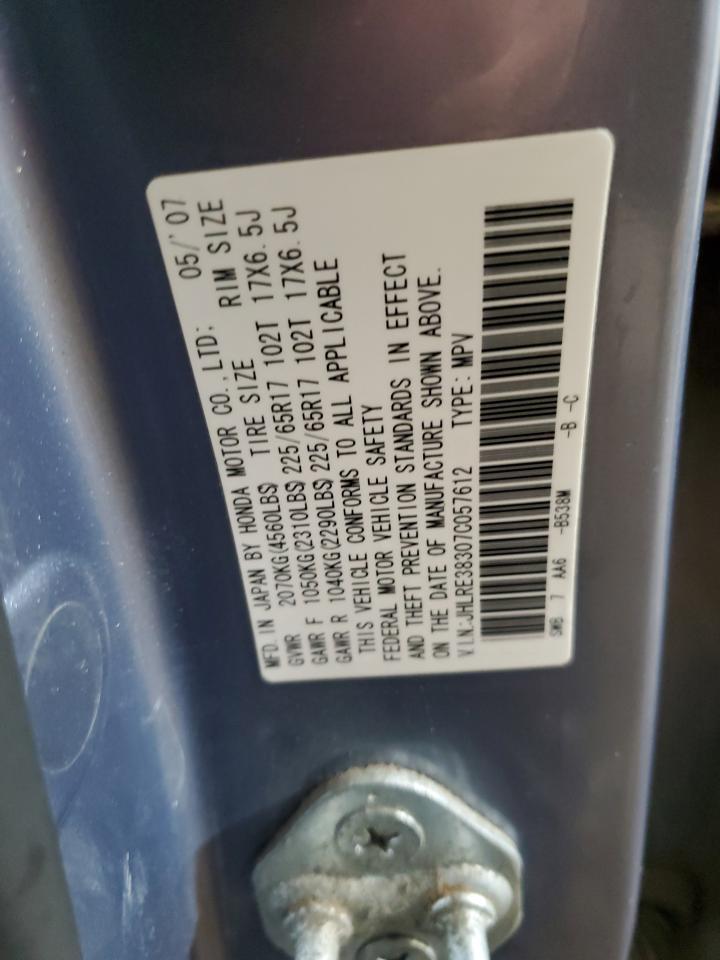 2007 Honda Cr-V Lx VIN: JHLRE38307C057612 Lot: 92109505