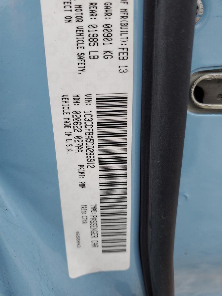 2013 Dodge Dart Sxt VIN: 1C3CDFBA5DD286912 Lot: 93338555