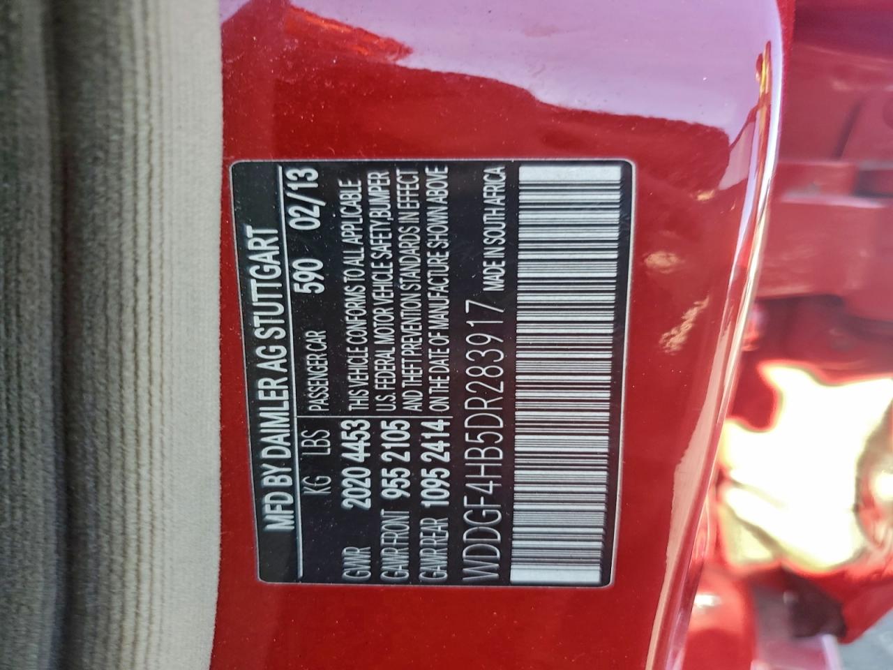 2013 Mercedes-Benz C 250 VIN: WDDGF4HB5DR283917 Lot: 94571775