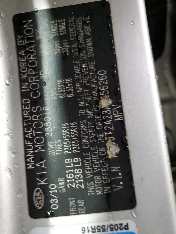 2010 Kia Soul + VIN: KNDJT2A23A7156260 Lot: 93240295