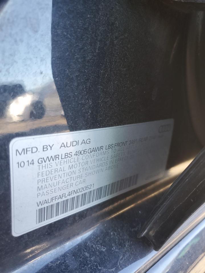 2015 Audi A4 Premium Plus VIN: WAUFFAFL4FN020521 Lot: 92441735