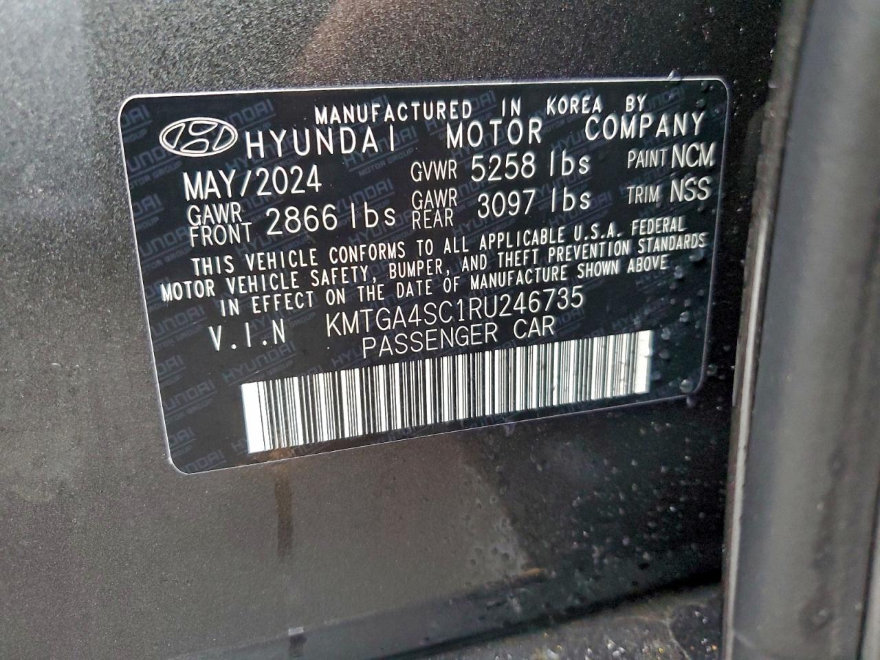 2024 Genesis G80 Sport Prestige VIN: KMTGA4SC1RU246735 Lot: 94701175